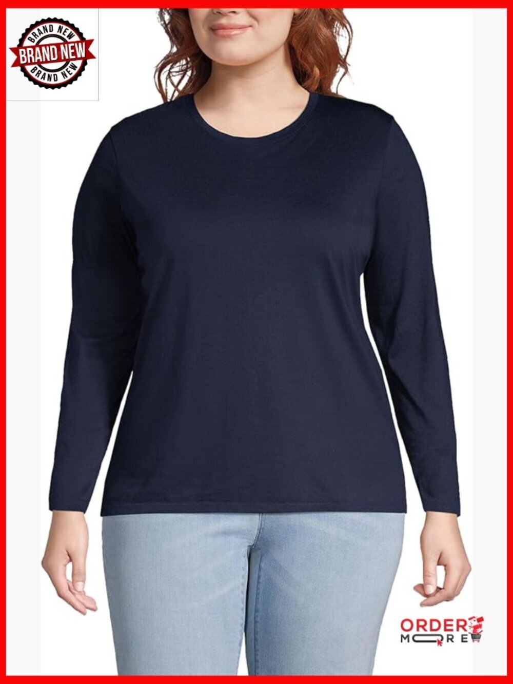 Supima Cotton Long Sleeve Crew Neck T-Shirt Tunic
